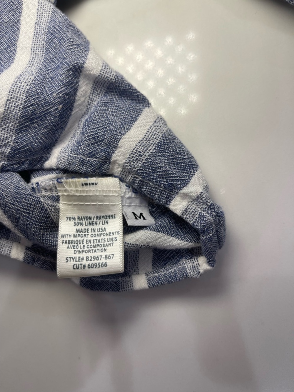 Like NEW! Bella Dahl Striped Button-Front Tie Hem Top - Blue & White - Picture 16 of 16